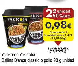 FROIZ GALLINA BLANCA Yatekomo Yakisoba classic o pollo oferta