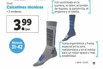 Lidl Crivit Calcetines técnicos Numeros 31-42 oferta