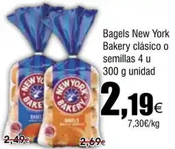 FROIZ NEW YORK Bagels Bakery clásico o semillas 4 u oferta