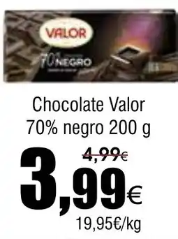 FROIZ VALOR Chocolate 70% negro oferta