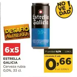 Alimerka ESTRELLA GALICIA Cerveza rubia 0,0% oferta