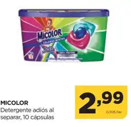 Alimerka MICOLOR Detergente adiós al separar, 10 cápsulas oferta