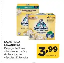 Alimerka LA ANTIGUA LAVANDERA Detergente flores silvestres, en polvo, 44 lavados o en cápsulas, 22 lavados oferta