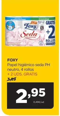Alimerka FOXY Papel higiénico seda PH neutro, 4 rollos oferta