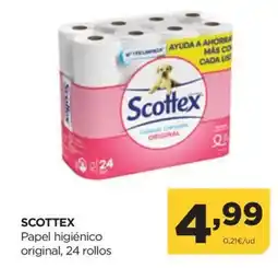 Alimerka SCOTTEX Papel higiénico original, 24 rollos oferta