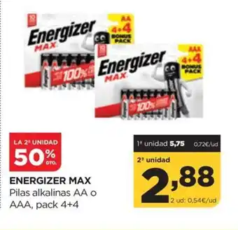 Alimerka ENERGIZER MAX Pilas alkalinas AA o AAA oferta