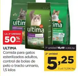 Alimerka ULTIMA Comida para gatos esterilizados adultos, control de bolas de pelo o tracto urinario oferta