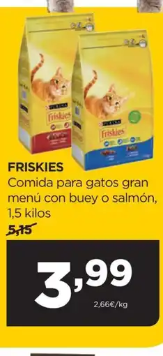 Alimerka FRISKIES Comida para gatos gran menú con buey o salmón oferta