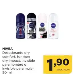 Alimerka NIVEA Desodorante dry comfort, for men dry impact, invisible para hombre o invisible para mujer oferta