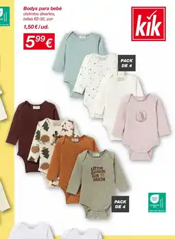 KIK Bodys para bebé oferta