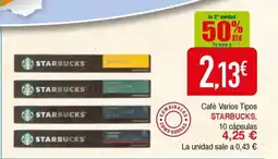Masymas STARBUCKS Café Varios Tipos oferta