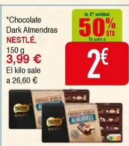 Masymas NESTLÉ Chocolate Dark Almendras oferta