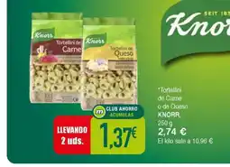 Masymas KNORR Tortellini de Carne o de Queso oferta
