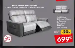 Conforama MOON Sofá Relax Eléctrico 3 Plazas 2 Asientos Microfibra oferta