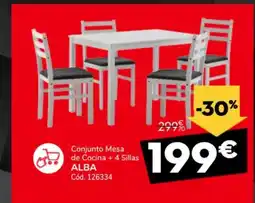 Conforama ALBA Conjunto Mesa de Cocina + 4 Sillas oferta