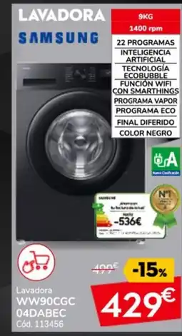 Conforama SAMSUNG Lavadora WW90CGC 04DABEC oferta
