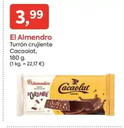 Suma Supermercados EL ALMENDRO Turrón crujiente Cacaolat oferta