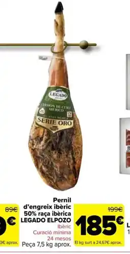 Carrefour Market LEGADO ELPOZO Pernil d'engreix ibèric 50% raça ibèrica oferta