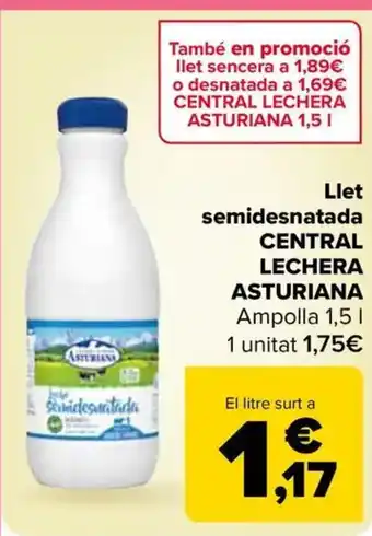 Carrefour Market CENTRAL LECHERA ASTURIANA Llet semidesnatada oferta