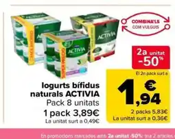 Carrefour Market ACTIVIA logurts bífidus naturals oferta