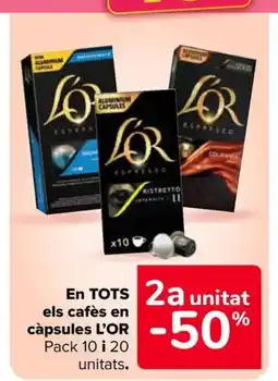 Carrefour Market L'OR En TOTS els cafès en càpsules oferta