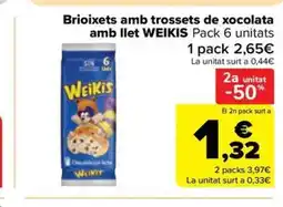 Carrefour Market WEISKIS Brioixets amb trossets de xocolata oferta