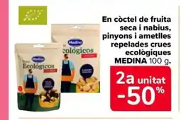 Carrefour Market MEDINA En còctel de fruita seca i nabius, pinyons i ametlles repelades crues ecològiques oferta