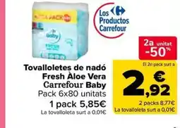 Carrefour Market Tovalloletes de nadó Fresh Aloe Vera oferta