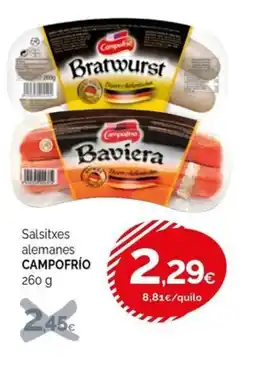 Condis CAMPOFRÍO Salsitxes alemanes oferta