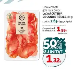 Condis LA XARCUTERIA DE CONDIS PÈTALS Llom embotit 50% raça Duroc oferta