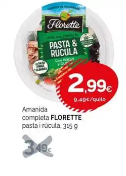 Condis FLORETTE Amanida completa pasta i rúcula oferta