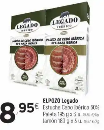 Coviran Elpozo Legado Estuche Cebo Ibérico 50% Paleta 195 g x 3 u. o Jamón 180 g x 3 u. oferta
