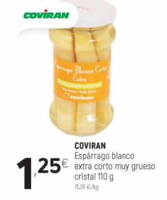 Coviran Coviran Espárrago Blanco Extra Corto Muy Grueso Cristal 110 g oferta