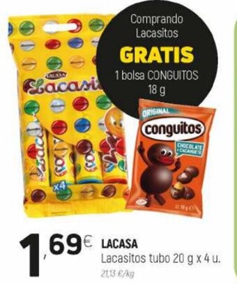 Coviran Lacasa Lacasitos Tubo 20 g x 4 u. oferta