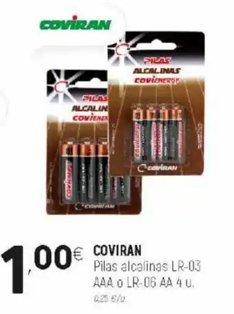 Coviran Coviran Pilas Alcalinas LR-03 AAA o LR-06 AA 4u. oferta