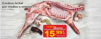 Supermercados La Despensa Cordero Lechal Por Medios o Enteros oferta