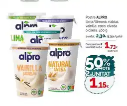 Condis ALPRO Postre llima/llimona, nabius, vainilla, coco, civada o cirera oferta