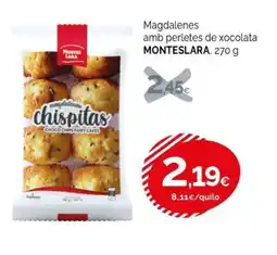 Condis MONTESLARA Magdalenes amb perletes de xocolata oferta