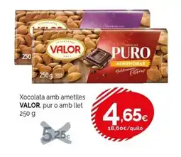Condis VALOR Xocolata amb ametlles, puro amb llet oferta