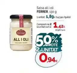 Condis FERRER Salsa all i oli oferta