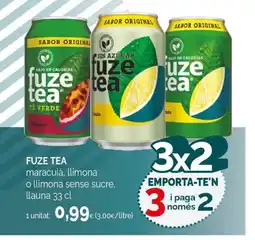 Condis FUZE TEA maracuià, llimona o llimona sense sucre oferta