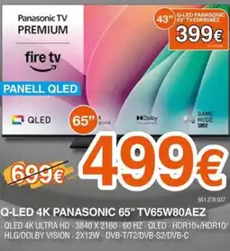 Expert PANASONIC Q-led 4k 65" tv65w80aez oferta