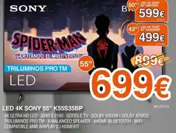 Expert SONY Led 4k 55" k55s35bp oferta