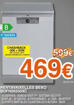 Expert BEKO Rentavaixelles bdfn26550xc oferta