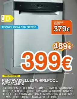 Expert WHIRLPOOL Rentavaixelles wfc3c34px oferta