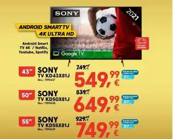 Worten Sony Tv Kd43x81j Sony Tv Kd50x81j Sony Tv Kd55x81j oferta