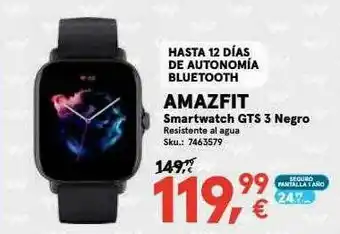 Worten Amazfit Smartwatch Gts 3 Negro oferta