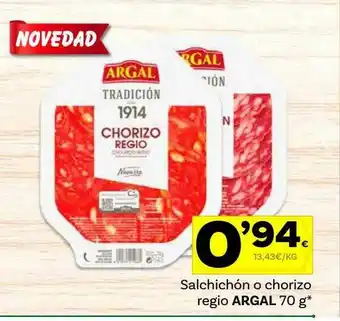 Supermercados Dani Salchichón O Chorizo Regio Argal oferta