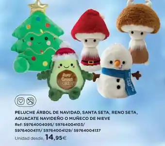 Reno - peluche árbol de navidad, santa seta, reno seta, aguacate navideño o muñeco de nieve