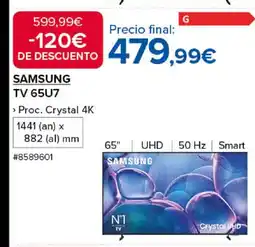 Costco SAMSUNG TV 65U7 oferta
